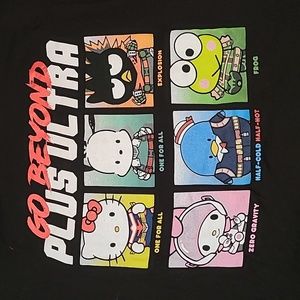 Mens XL- Black short sleeve tee- My Hero Academia / Hello Kitty & Friends Sanrio